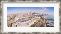 Framed Aerial view of a stadium, Soldier Field, Chicago, Illinois