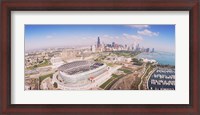 Framed Aerial view of a stadium, Soldier Field, Chicago, Illinois