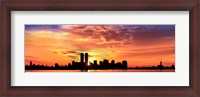 Framed US, New York City, skyline, sunrise