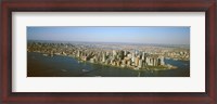 Framed USA, New York, New York City, Aerial view of Lower Manhattan