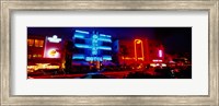Framed Low Angle View Of A Hotel Lit Up At Night, Miami, Florida, USA