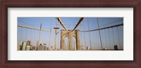 Framed USA, New York State, New York City, Brooklyn Bridge at dawn