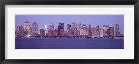 Framed Skyscrapers lit up in Manhattan, New York City