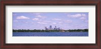 Framed Skyscrapers in a city, Chain Of Lakes Park, Minneapolis, Minnesota, USA