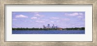 Framed Skyscrapers in a city, Chain Of Lakes Park, Minneapolis, Minnesota, USA
