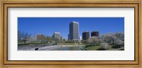 Framed Skyscrapers near a canal, Brown's Island, Richmond, Virginia, USA