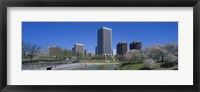 Framed Skyscrapers near a canal, Brown's Island, Richmond, Virginia, USA