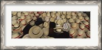 Framed High Angle View Of Hats In A Market Stall, San Francisco El Alto, Guatemala