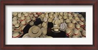 Framed High Angle View Of Hats In A Market Stall, San Francisco El Alto, Guatemala