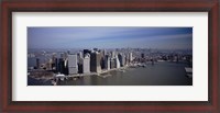 Framed High Angle View Of Skyscrapers In A City, Manhattan, NYC, New York City, New York State, USA