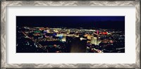 Framed High angle view of a city lit up at night, The Strip, Las Vegas, Nevada, USA