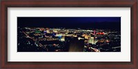 Framed High angle view of a city lit up at night, The Strip, Las Vegas, Nevada, USA