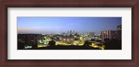 Framed High Angle View Of A City Lit Up At Dusk, Kansas City, Missouri