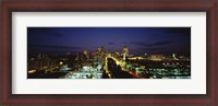 Framed High Angle View Of A City Lit Up At Dusk, St. Louis, Missouri, USA