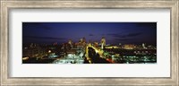 Framed High Angle View Of A City Lit Up At Dusk, St. Louis, Missouri, USA