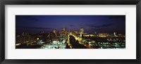 Framed High Angle View Of A City Lit Up At Dusk, St. Louis, Missouri, USA