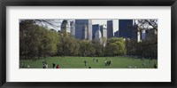 Framed Group of people in a park, Central Park, Manhattan, New York City, New York State, USA