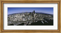 Framed Aerial view of a city, Seattle, Washington State, USA