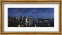 Framed High angle view of buildings in a city lit up at night, New Orleans, Louisiana, USA