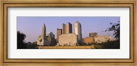 Framed Low angle view of buildings in a city, Scioto River, Columbus, Ohio, USA