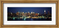 Framed Waterfront View of New York Ciry at Night