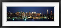 Framed Waterfront View of New York Ciry at Night