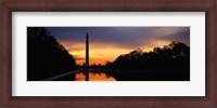 Framed Silhouette of an obelisk at dusk, Washington Monument, Washington DC, USA