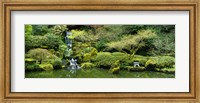 Framed Waterfall in a garden, Japanese Garden, Washington Park, Portland, Oregon, USA