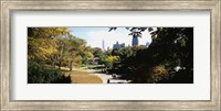 Framed High angle view of a group of people walking in a park, Central Park, Manhattan, New York City, New York State, USA