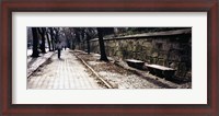 Framed Rear view of a woman walking on a walkway, Central Park, Manhattan, New York City, New York, USA
