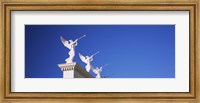 Framed Low angle view of statues on a wall, Caesars Place, Las Vegas, Nevada, USA