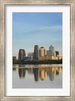 Framed Reflection of buildings in water, Town Lake, Austin, Texas
