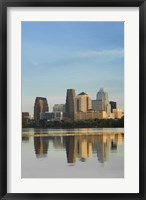 Framed Reflection of buildings in water, Town Lake, Austin, Texas