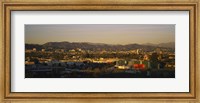 Framed High angle view of a city, San Gabriel Mountains, Hollywood Hills, City of Los Angeles, California, USA