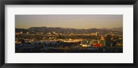 Framed High angle view of a city, San Gabriel Mountains, Hollywood Hills, City of Los Angeles, California, USA