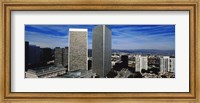 Framed High angle view of a city, San Gabriel Mountains, Hollywood Hills, Century City, City of Los Angeles, California, USA