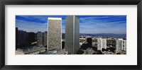 Framed High angle view of a city, San Gabriel Mountains, Hollywood Hills, Century City, City of Los Angeles, California, USA