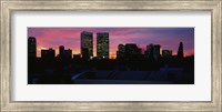 Framed Silhouette of buildings in a city, Century City, Los Angeles, California