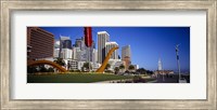 Framed Low angle view of a sculpture in front of buildings, San Francisco, California, USA