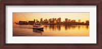 Framed Ferry moving in the sea, Boston Harbor, Boston, Massachusetts, USA