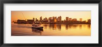 Framed Ferry moving in the sea, Boston Harbor, Boston, Massachusetts, USA