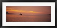 Framed Ferry moving in the sea at sunrise, Boston, Massachusetts, USA