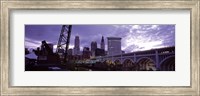 Framed Cleveland, Ohio Bridge and River