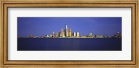 Framed Detroit Waterfront Skyline