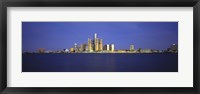 Framed Detroit Waterfront Skyline