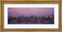 Framed New York with Purple night Sky and Moon