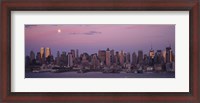 Framed New York with Purple night Sky and Moon