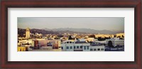 Framed High angle view of a cityscape, San Gabriel Mountains, Hollywood Hills, Hollywood, City of Los Angeles, California