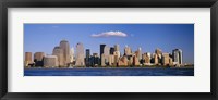 Framed New York City Waterfront with Blue Sky