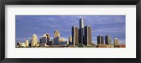 Framed Skyscrapers at the waterfront, Detroit, Michigan